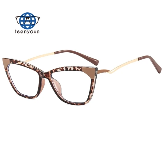 

Teenyoun Latest Design TR90 Spectacle Eyewear Frames Women Men Blue Light Blocking Eyeglasses Cat Eye Optical Glasses Frame