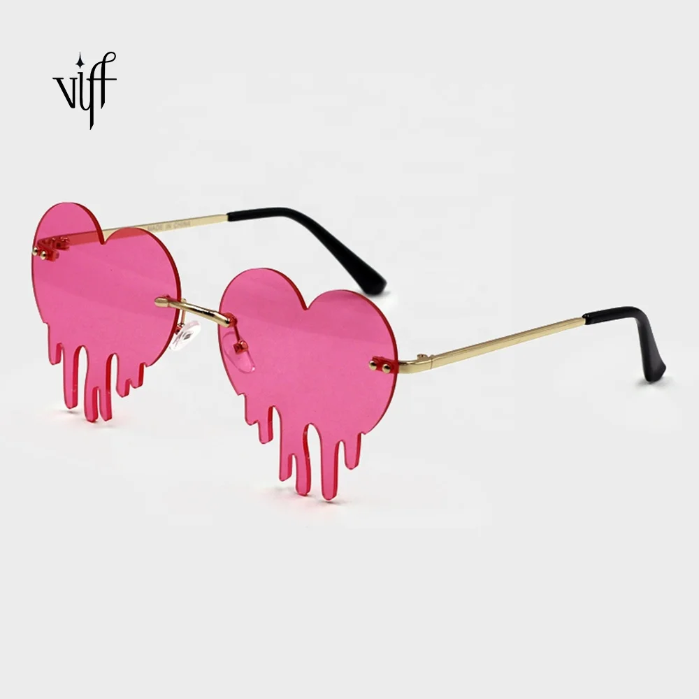 

Drip Sunglasses HM20115 Love Heart Shape Drip Women Sunglasses Funny Drip Sunglasses, Multi
