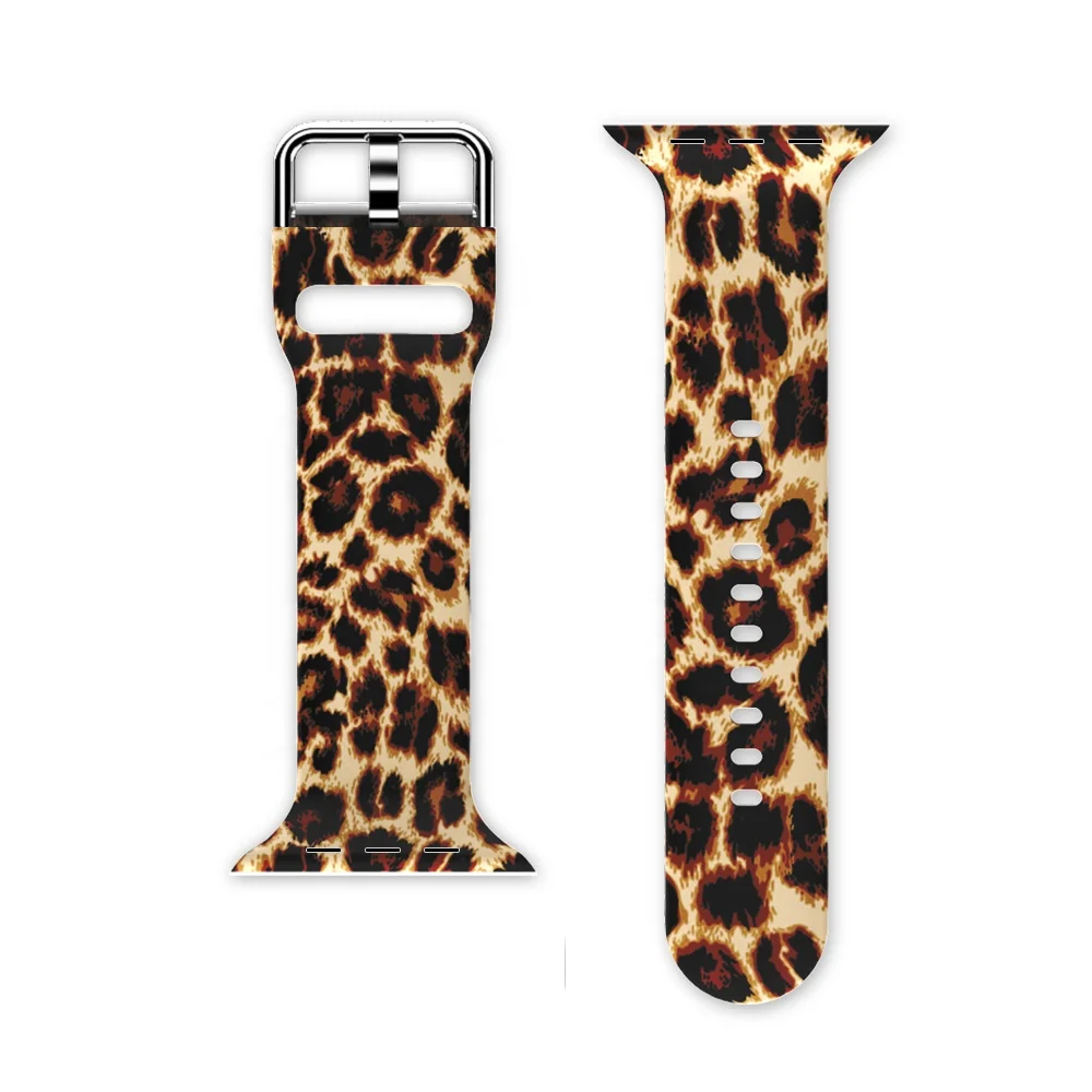 

Compatible with Apple Watch Bands 38/40/42/44mm leopard/vintage printed Silicone Wristband for apple watch, Choice