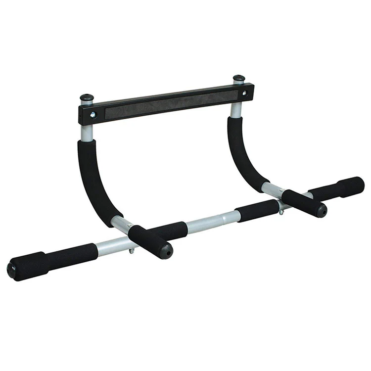 

Home Gym Work Out Custom Logo Adjustable Portable Grey Doorway Pull Up Bar, Black