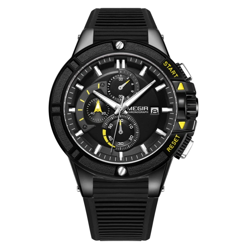 

Relojes al por mayor MEGIR 2095 Casual Silicone Strap Quartz Watches Calendar Chronograph Auto Date Sports Outdoor Wristwatch