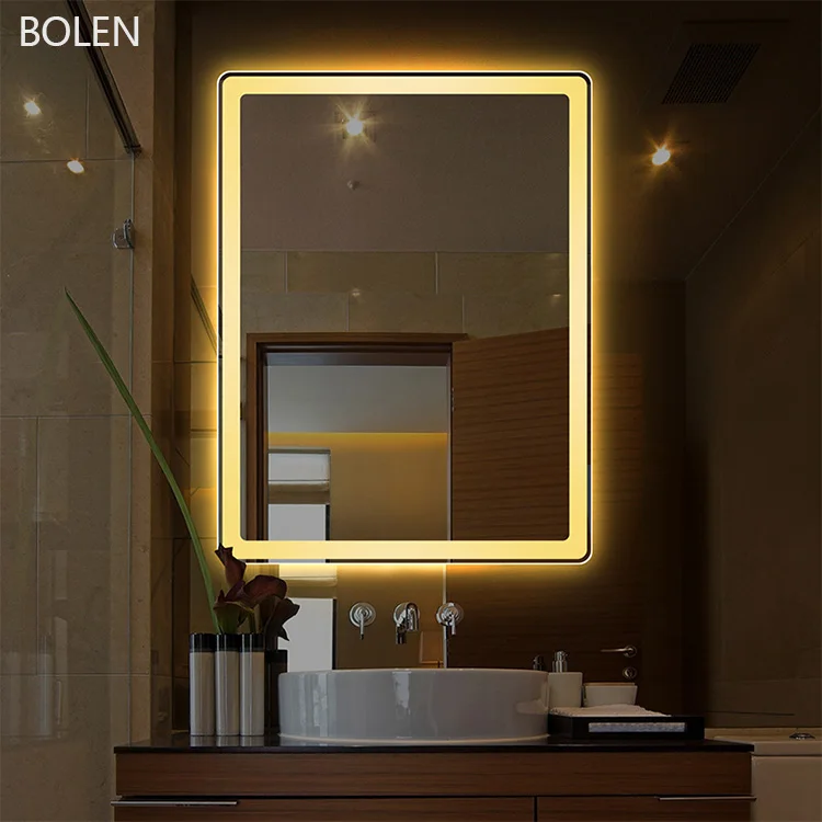 Hospitality lighted LED bathroom vanity over the door mirror with heater CTL305