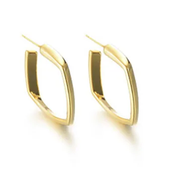 

Trendy Minimalist Hoop Earring Design 18K Gold Plated Stainless Steel Huggie Earring