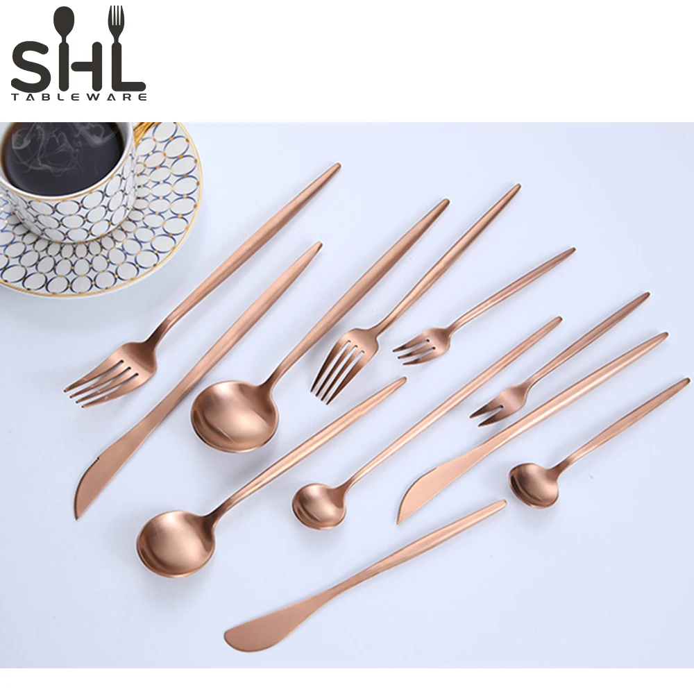 

Wholesale bulk package stainless steel cutlery set rose gold a set of cutlery, Silvery/ gold/ rose gold/ etc...