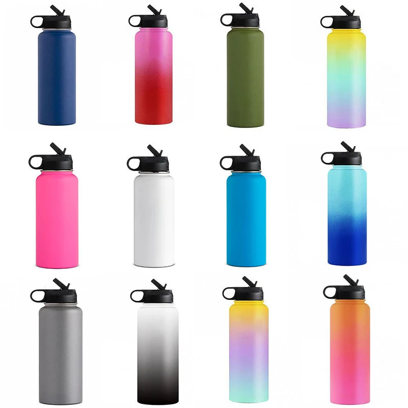 

32OZ Luxury hot and cold custom logo double wall thermal drink bottle vacuum insulated stainless steel water bottle with straw