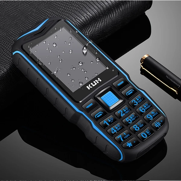 

Elder Smart Phones KUH T3 Rugged Phone Triple Proofing mobile phone 2400mAh Battery 2.4 inch Dual SIM(Black Blue)