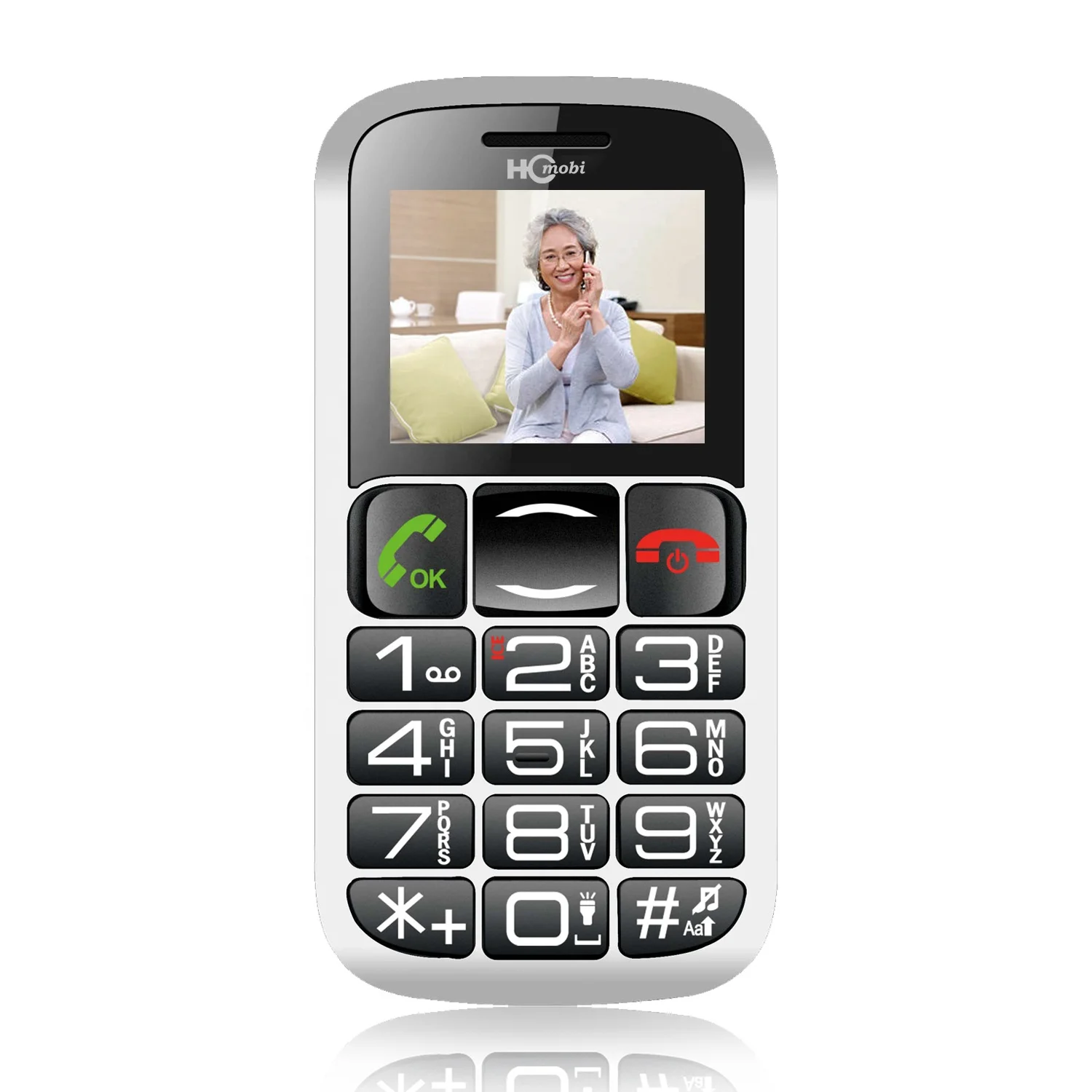 

SOS function mobile phone for elderly people big button feature phone with a docking station