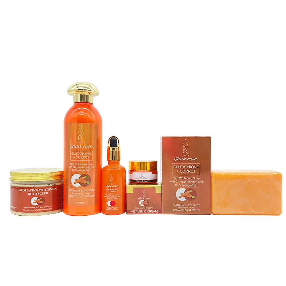

The Best Whitening Skincare Carrot Set Remove Dark Spots with Gluta Natural Skin Anti-Aging make Skin Softer and Smoother