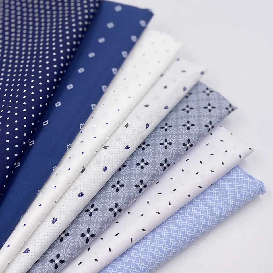 

Custom order stock NO MOQ plain small dot patterns 100 cotton pocket printed fabric for men shirts