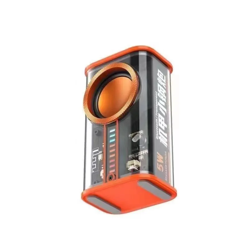 

2023 Portable stereo Bluetooth speaker LED transparent speaker RGB light support OEM/ODM voice sounds speaker with microphone