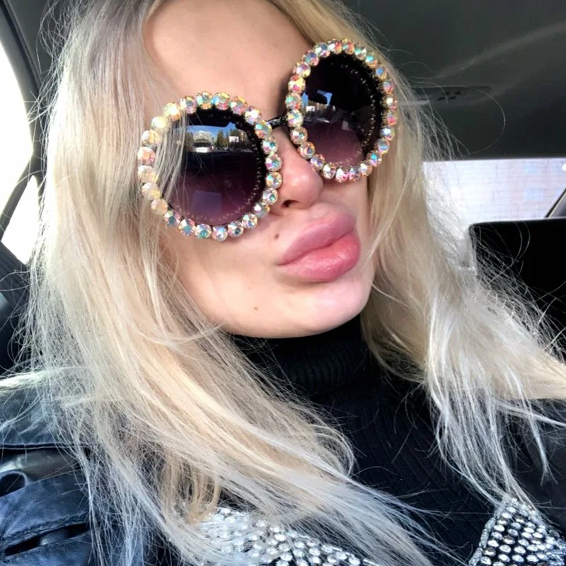 

2020 rhinestone sunglasses oversized round sunglasses,women custom logo diamond sunglasses,bling shades sunglasses for women