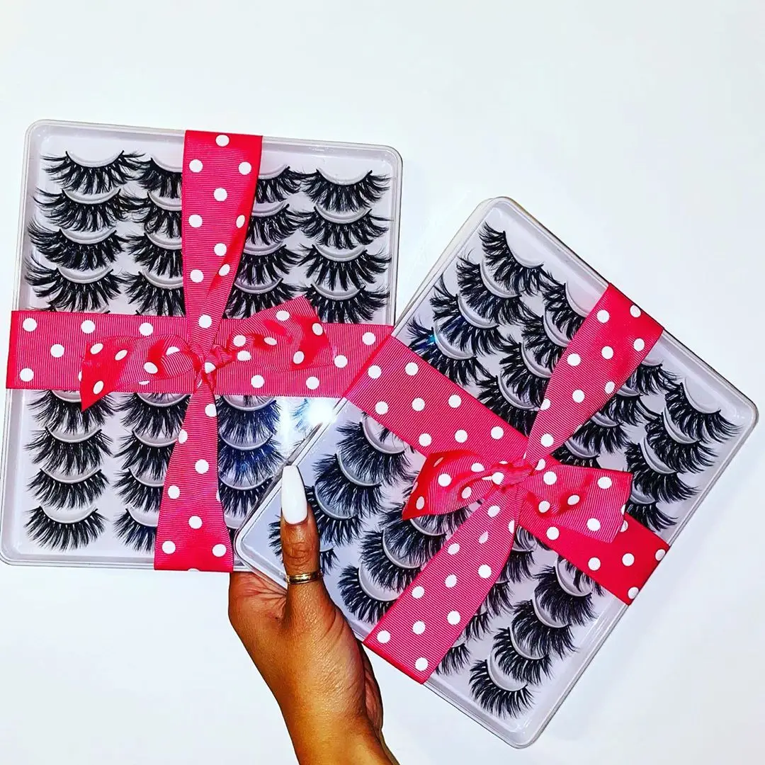 

Mikiwi offical store 3D/5D/6D lash vendor mink strip thick & fully 16 in 1 lash book full box private label, Natural color