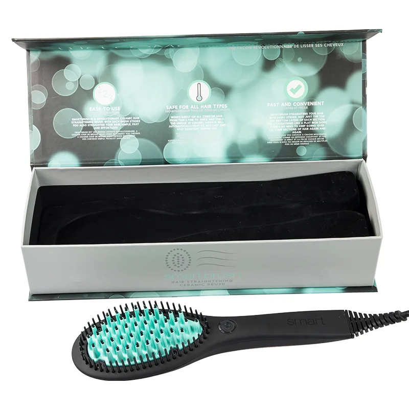 

Hot sale electric straightening brush ceramic hair straightener brush