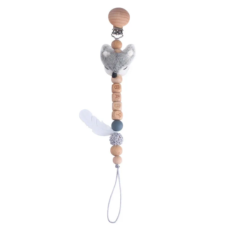 

BPA Free Wood Silicone Beads Baby pacifier Clip Chain Dummy Nursing Infant Nipple Holder