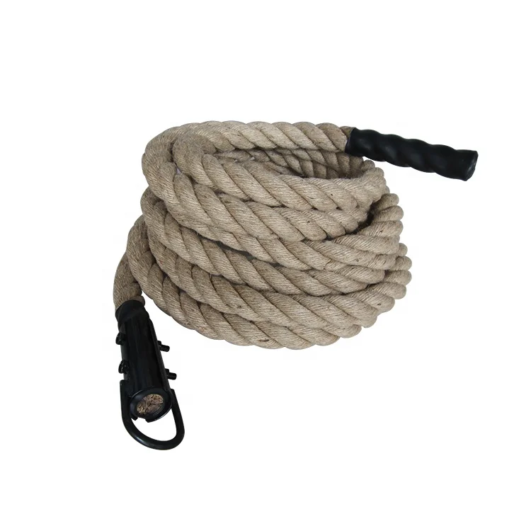 

OKPRO Gym Fitness Power Training Exercise Weight Climbing Battle Rope, Natural hemp color