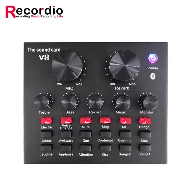 

GAX-V8 Multifunctional Usb Sound Card Recording With Low Price, Black