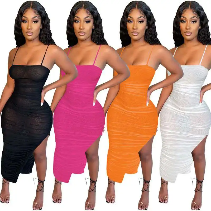 

fall 2021 women clothes new arrivals solid Strapless sheer dress bodycon sexy dress women maxi long dress