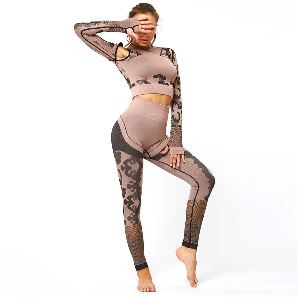 

Wholesale Yoga Workout OEM 2 Piece Set Women Yoga Suits, As picture show