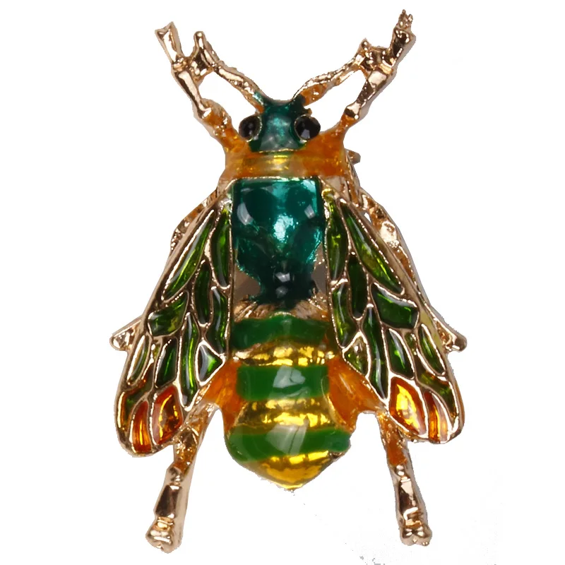 

New personality fashion metal dripping oil retro insect bee brooch wholesale, Color