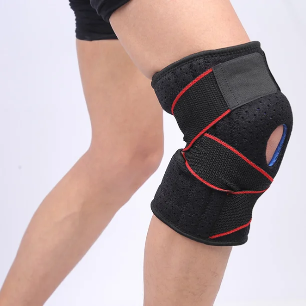 

Compression Basketball Support Knee Pad Knee Brace Elastic Knee Sleeve, Red grey orange blue green