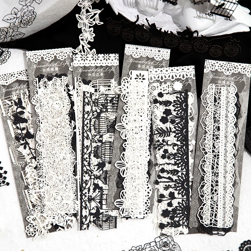 

10 Pieces/Pack Material Paper Summer Dream Series Hollow Lace Journal Decoration Material 6 Types