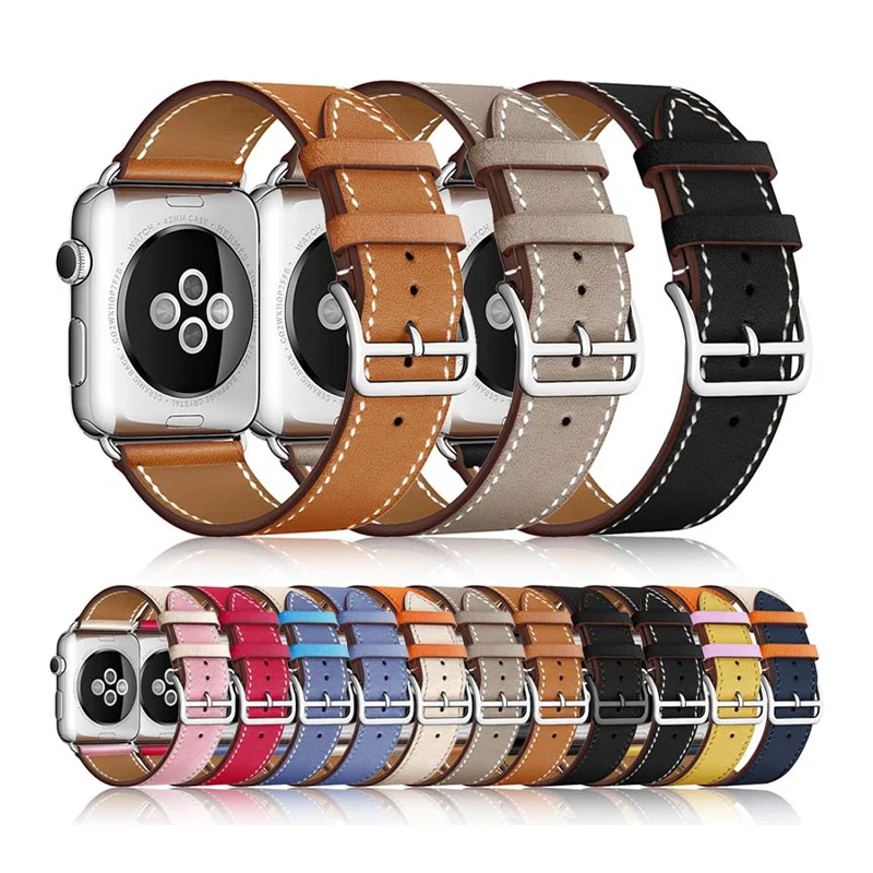 

BOORUI printed pu watch straps leather band for apple watch band colors printing straps for apple strap watch band series, 23 colors
