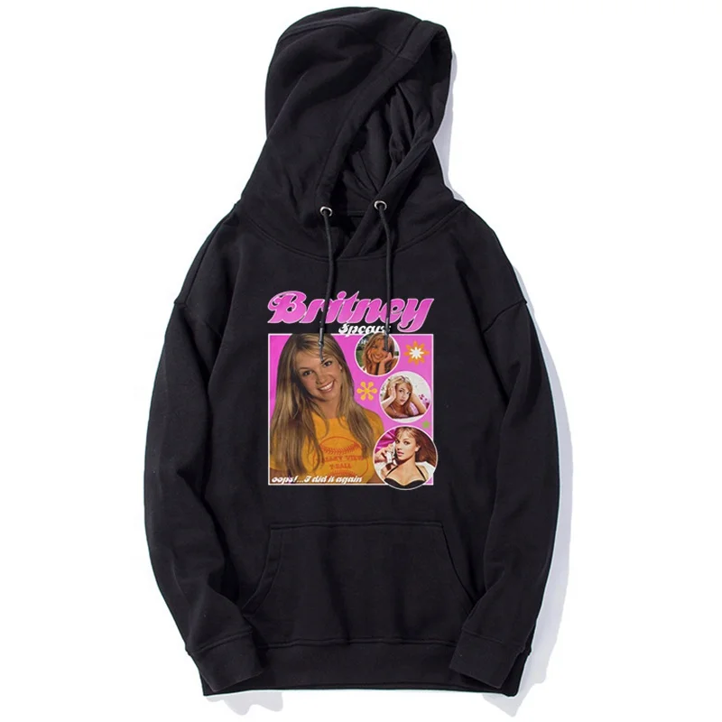

High Quality Hoodies Wholesale Hoodie Britney-spears Oversized Men Hoodie, Black and white
