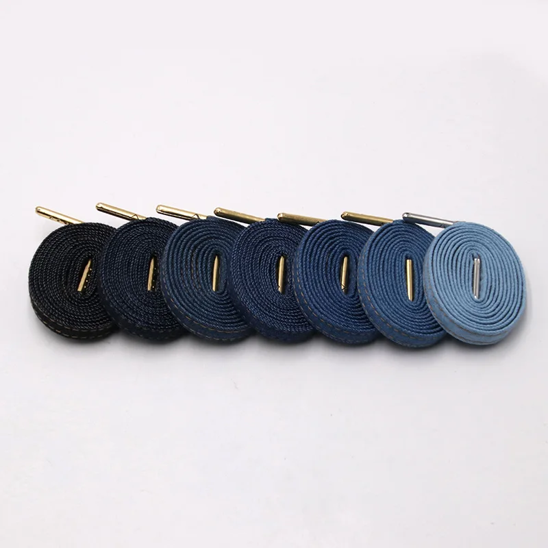 

Coolstring Factory Wholesale Manufacture cost performance 120CM Length Flat Denim Shoelace for shoes and Hatband for Hoodies, Customized