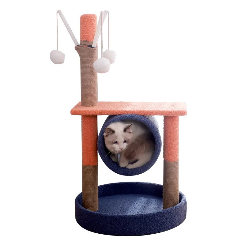 

Cat climbing frame cat nest one sky pillar small cat jumping platform with nest solid wood