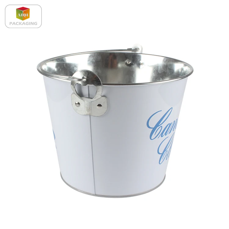 oval metal tin ice bucket with bottle opener, View oval tin ice bucket