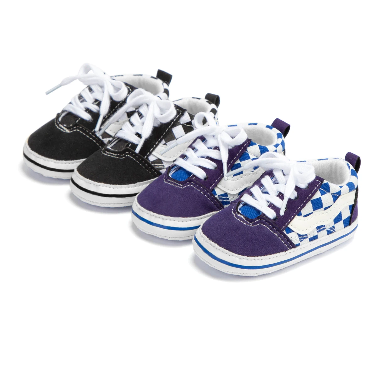 

2022 New design indoor baby all-season non-slip soft sole baby shoes plaid denim newborn baby sneakers, 11 color