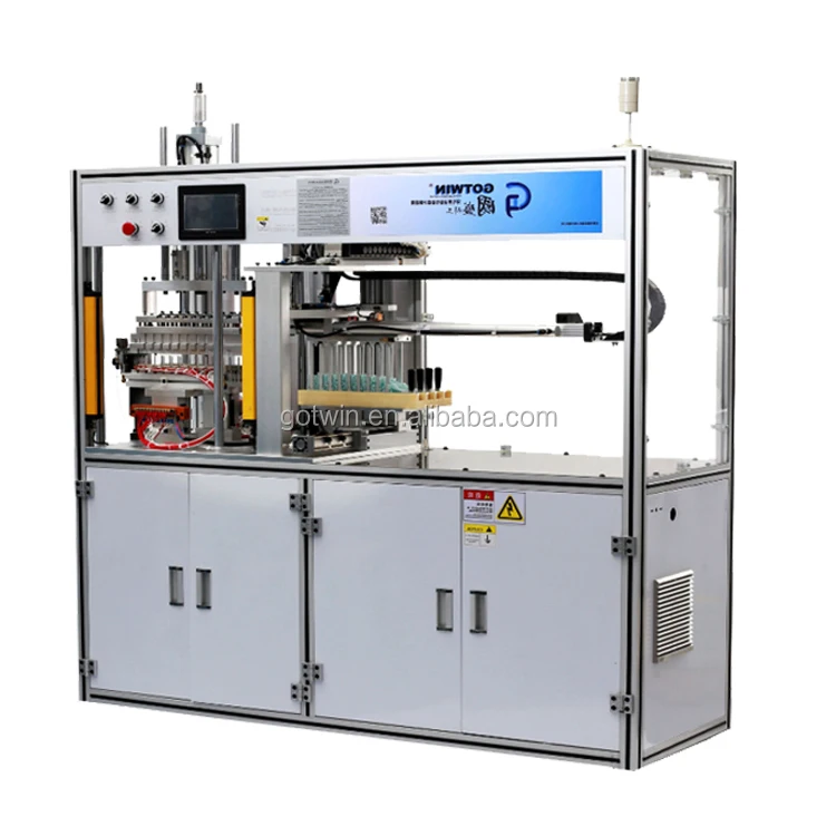 
Pneumatic dental floss pick making machine 