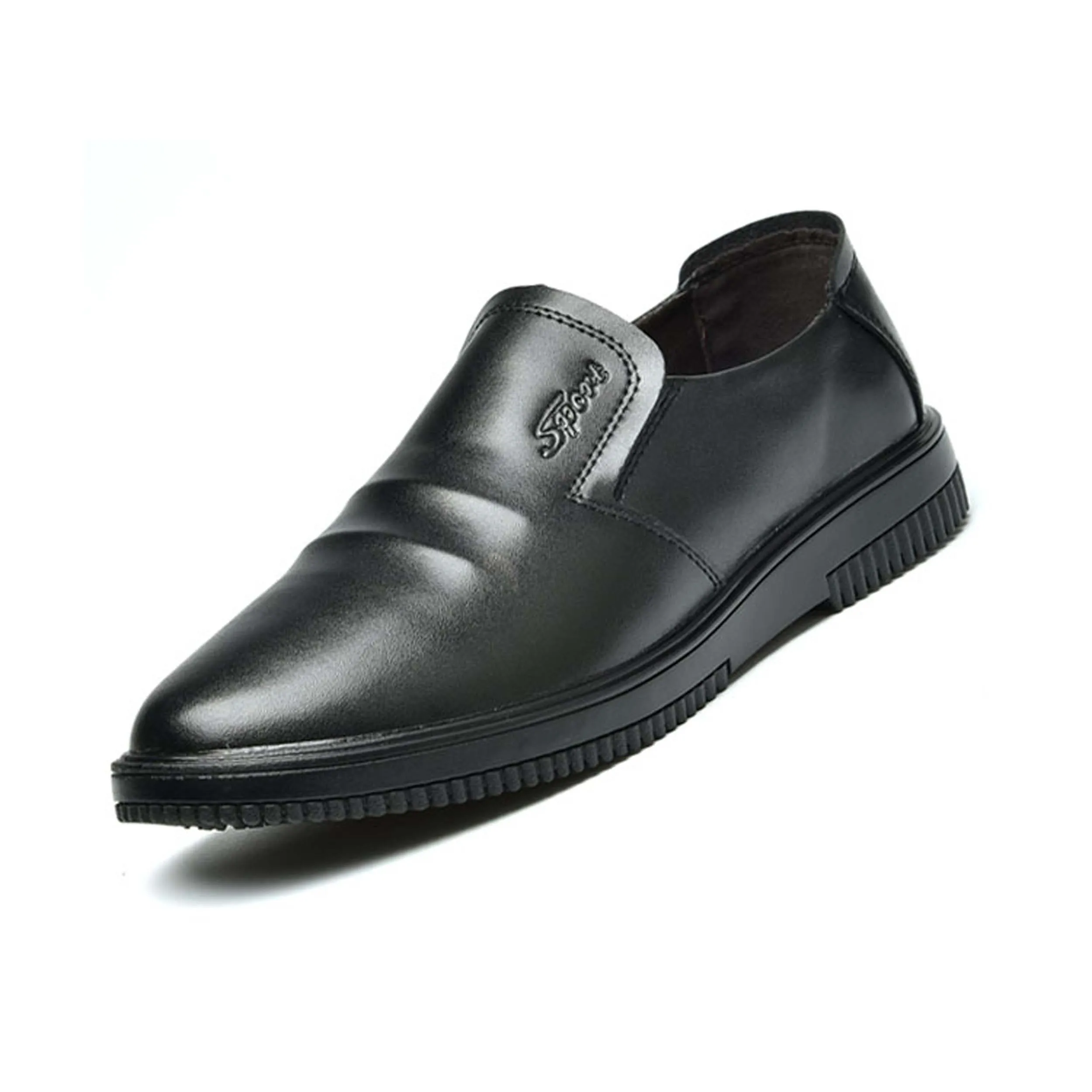

British style non-slip waterproof and oil-proof cowhide wear-resistant kitchen work protect safety shoes, Black