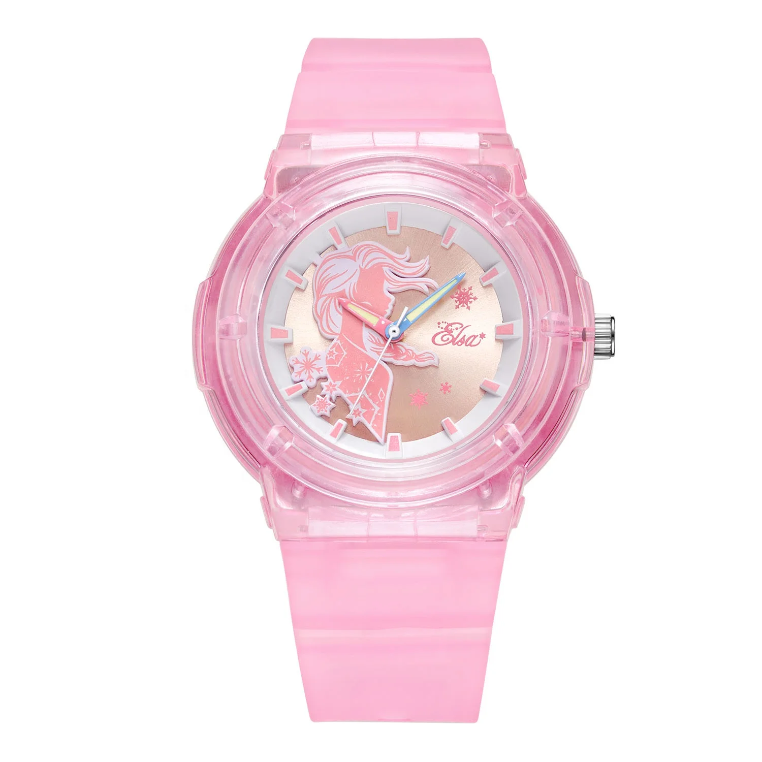 

Hot Selling Disney Luminous Hands Waterproof Plastic Kids Quartz Wrist Watch