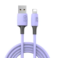 

New design colorful soft usb cable Liquid Soft Rubber For Lightning data Charging Cable