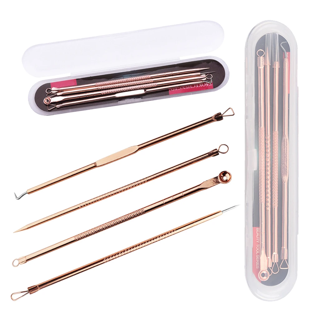 

Cheap High quality 4pcs Pimple acne Blackhead Remover Needle kit with box