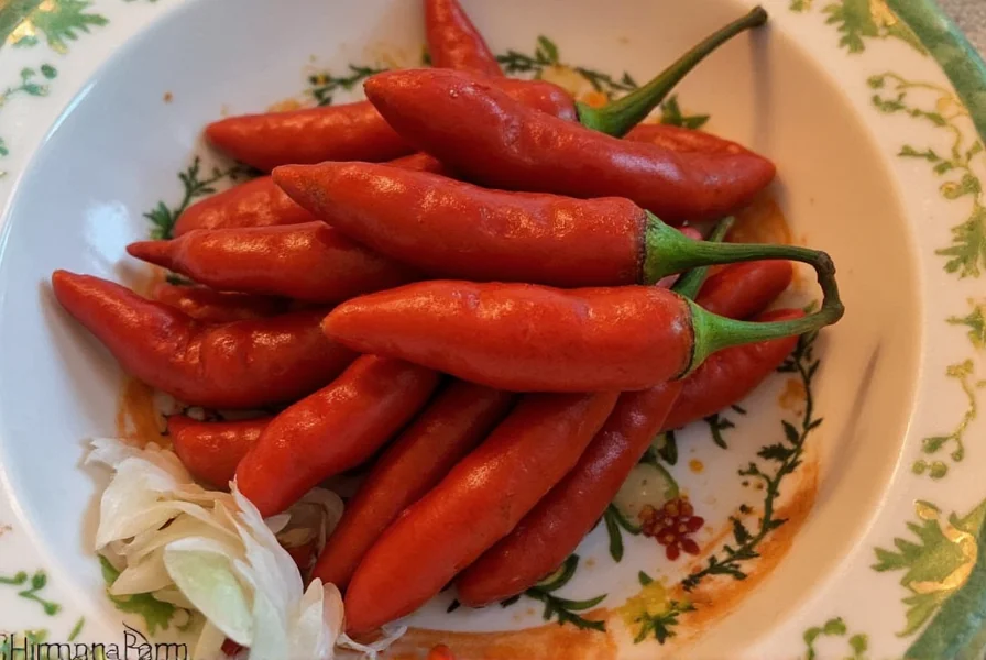 Dried Ancho Chili Peppers Drying on String