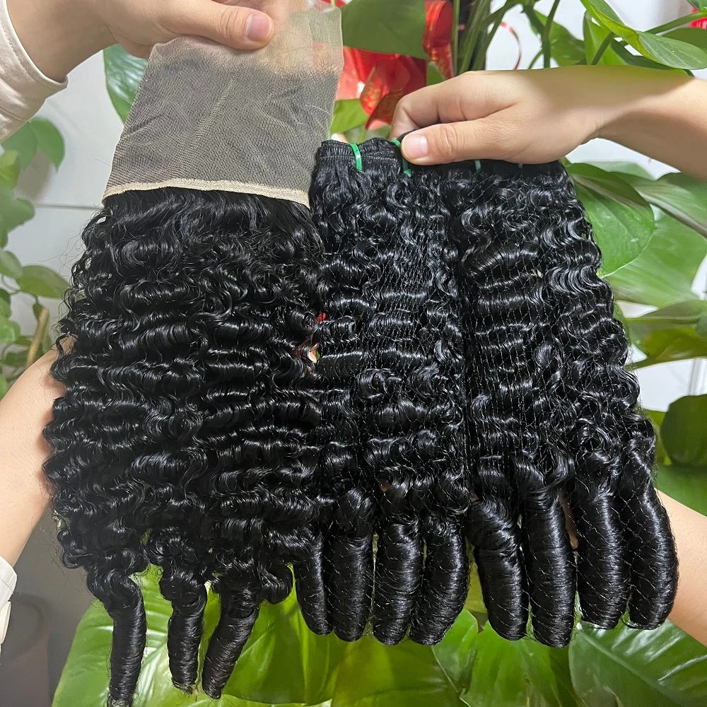 New Arrive Deep Water Curly Raw Vietnamese Human Hair Bundles 10A 12A Virgin Bundles Human Hair 100% 13*4 Lace Frontal