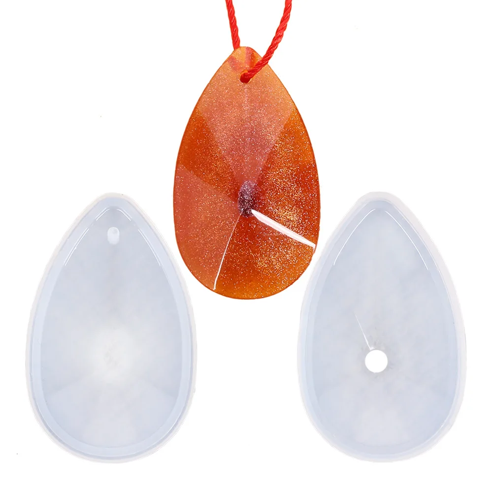 

Water drop cut surface jewelry pendant silicone mold for resin craft, White