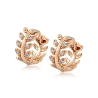 

98889 xuping copper rose gold plated Leaves earring 2020 new trend leaf hoop earrings