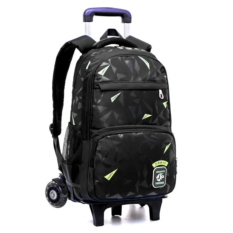 

Factory Wholesale Removable Trolley School Backpack with Wheels Waterproof Children Luggage BookBag for Boy Girl Mochila