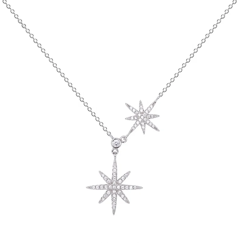 

Jewelry 925 Silver Hexangular Star Pendant Necklaces