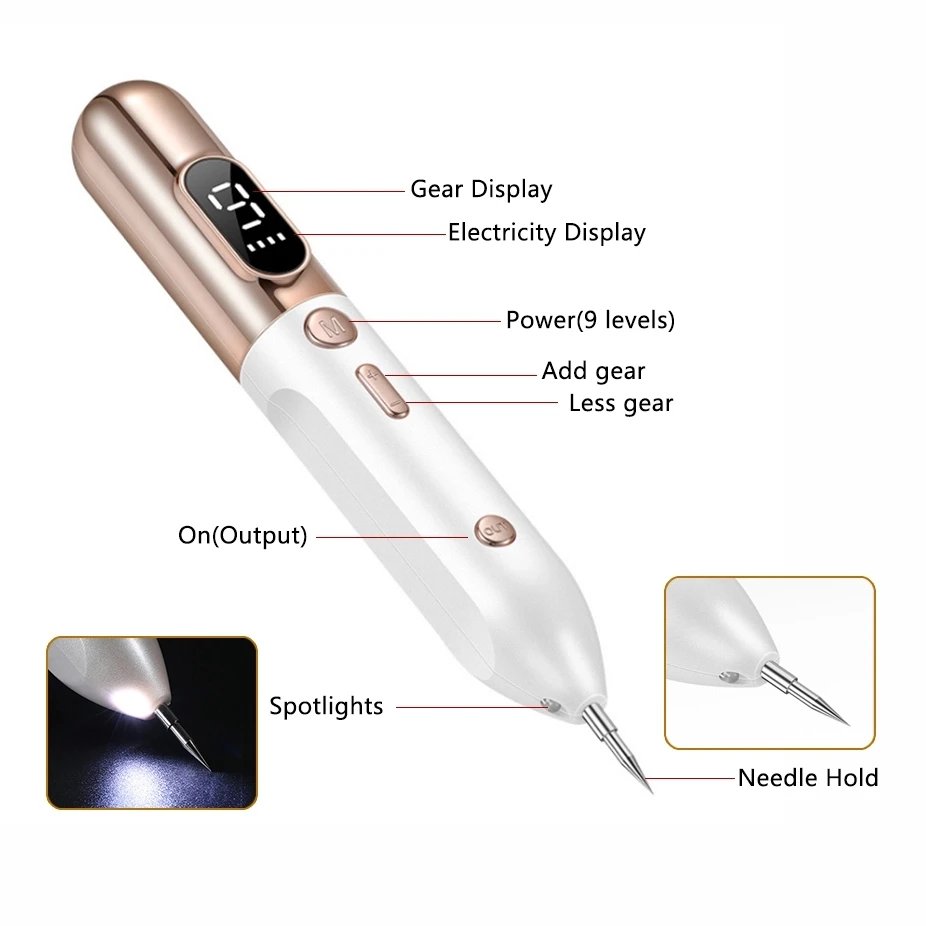 

Electric Beauty Plasma Pen Professional Portable USB Charging Freckles Dark Spot Nevus Tattoo Dot Mole Remover Mole Removal Pen, Purple / gold/ silver