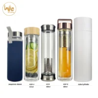 

GS07 480ml 17oz Eco-friendly glass material double wall drinking water filter bottle with custom your own logo