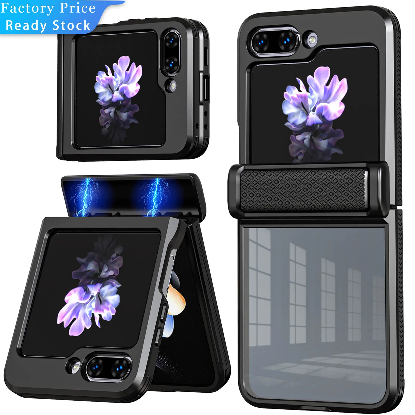 

New Arrival Case For Samsung Galaxy Z Flip 5 5G Case Clear Phone case With Rebound Hinge and Tempered Glass Lens