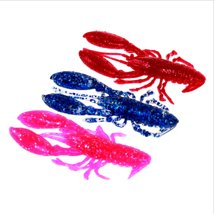 

9.5cm 13g Soft Bait Fishing Lure Jig Swivel Rubber Lure Fishing Kit Silicone Artificial floating Lobster Shrimp Bait
