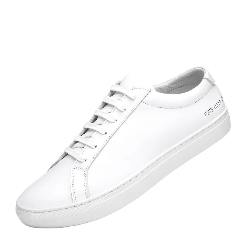 

Wholesale men's casual shoes custom LOGO men's leather sneakers fashion trend casual all-match breathable cowhide shoes