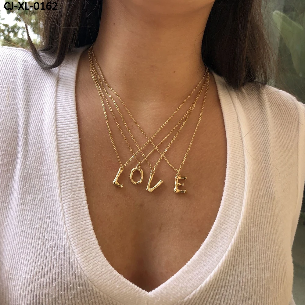 

Fshion women english alphabet 26 letter B pendant retro clavicle chain alloy necklace