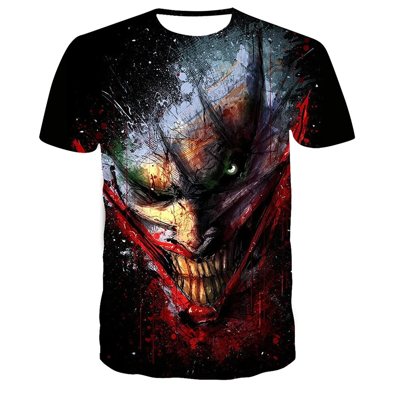 

Men's Clown Costume Funny 3D T-Shirt Novelty Tee Top For Adult Man Halloween Cosplay Men T-shirt Print