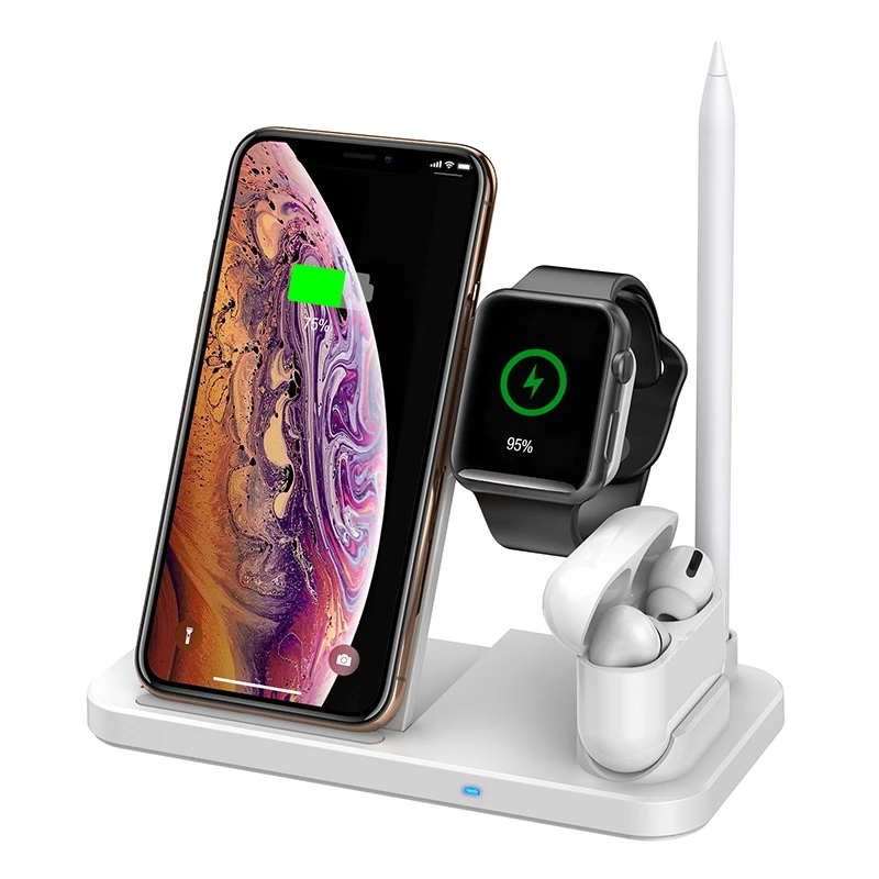 

4 in 1 Wireless Charging Stand Home Office Used for Phone Apple Pencil AirPods Smart Watch Charging Dock Station